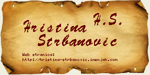 Hristina Štrbanović vizit kartica